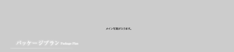 メイン写真が入ります。パッケージプラン Package Plan